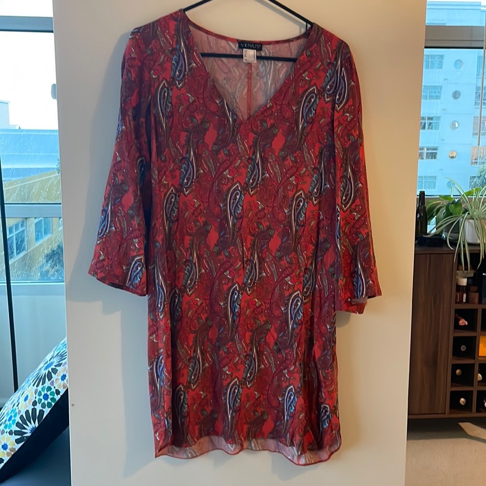 Fun and comfortable 3/4 sleeve printed dress